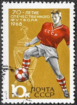 USSR - CIRCA 1968: A post stamp printed USSR , 70th anniversary of the 1968 d Stock Photos