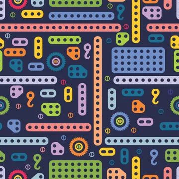 USSR colorful building block pattern Stock Illustration