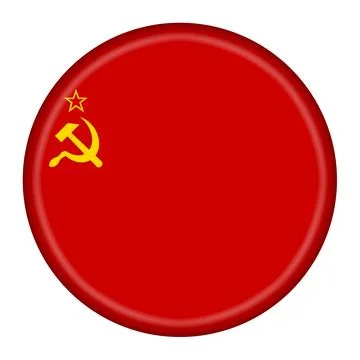 USSR flag button illustration with clipping path Stock Illustration