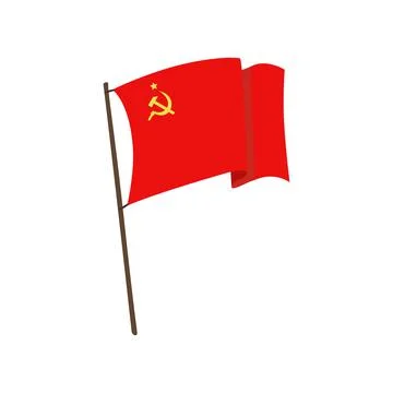 Ussr flag, flag of soviet union. Vector illustration isolated Stock Illustration