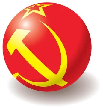 Ussr flag texture on ball. Stock Illustration