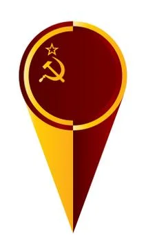 USSR Map Pointer Location Flag Illustrazione stock