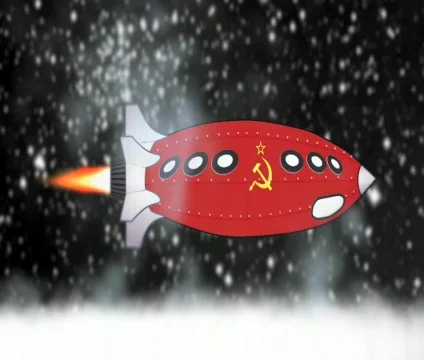 USSR Rocket in Space Stock Footage 558403