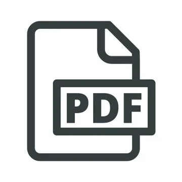 The usual icon pdf. Simple, convenient. Black and white isolated Vector Stock Illustration