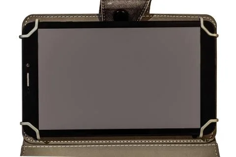 Usual touch tablet with copy space on screen. Mobile gadget. Stock Photos