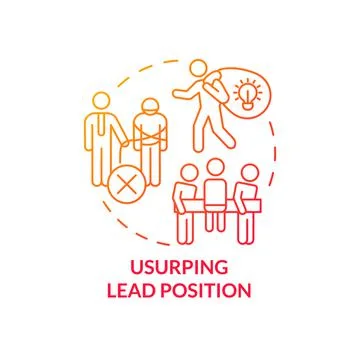 Usurping lead position red gradient concept icon Illustrazione stock
