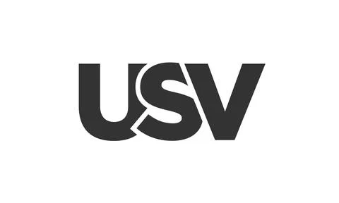 USV logo design template with strong and modern bold text. Initial based ve.. Stock Illustration