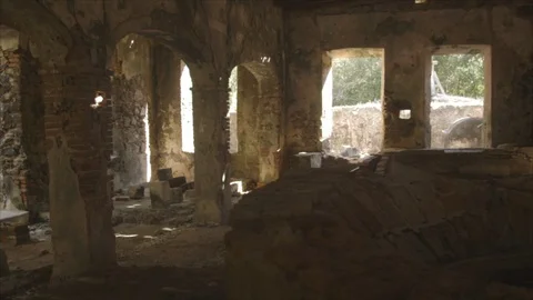 USVI St John Sugar Mill Ruins Stock Footage 123667485