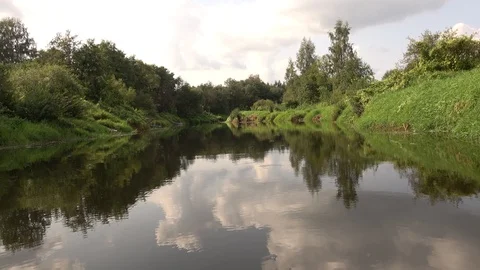 Usvyacha River. Flows into the river Western Dvina. 7 Stock Footage 100750996