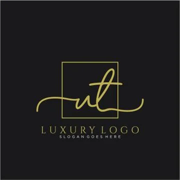 UT Initial handwriting logo design Stockillustratie