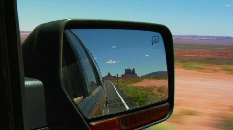 UT MV Monuments Rearview Mirror 2 Stock Footage 867788