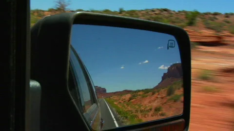 UT MV Monuments Rearview Mirror 1 Stock Footage 867945