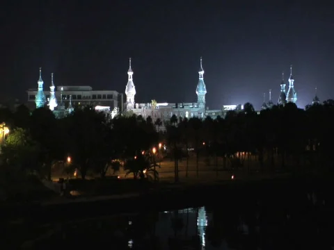 UT Riverside at Night Stock Footage 285939