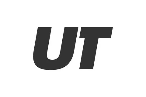 UT Techno Editable Font Logo For Corporate Branding. Bold, Futuristic Desig.. Stock Illustration