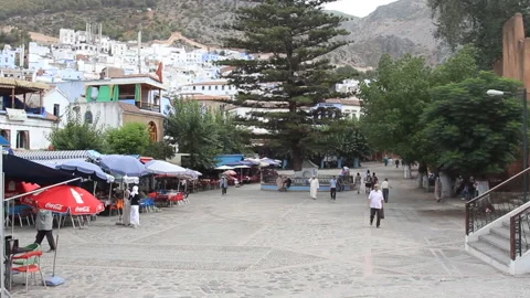 Uta el Hamman square in Chefchaouen - Morocco Vídeo Stock 170553276