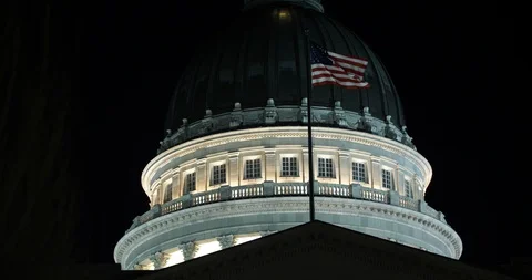 Utah Capitol dome night Stock-Footage 102955506