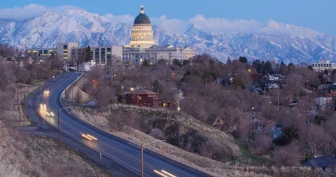 Utah Capitol sunset timelapse Vídeos de archivo 102957269