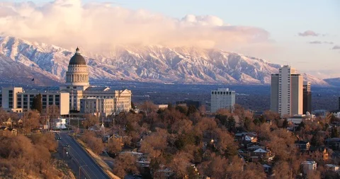 Utah Capitol sunset wide Stock-Footage 102957254