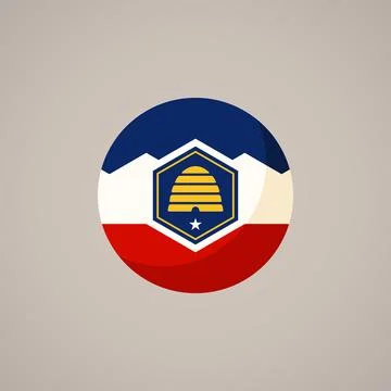 Utah - Circular Flag Illustrazione stock