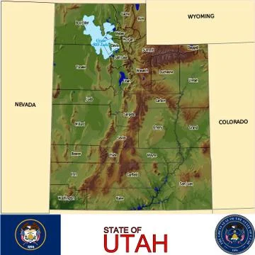 Utah counties emblem motto Stock Illustration