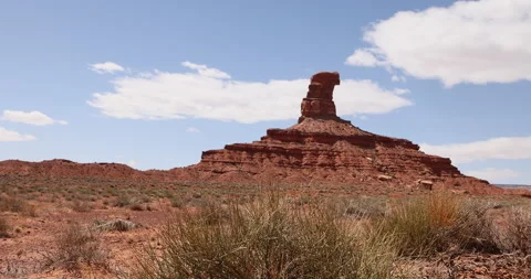 Utah desert dust devil sand storm rock tower 4K Stock Footage 194503324
