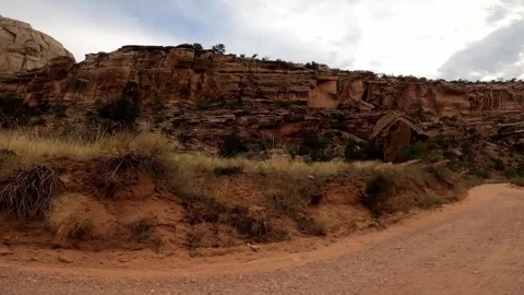 Utah Driving Capitol Reef red rock desert Stock Footage 322918493