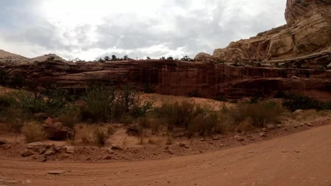 Utah Driving Capitol Reef red rock desert Stock Footage 322919850