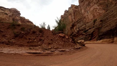 Utah Driving Capitol Reef red rock desert Stock Footage 322921881