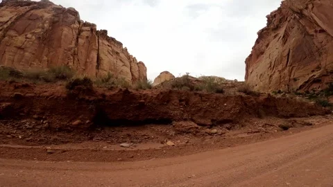 Utah Driving Capitol Reef red rock desert Stock Footage 322923268