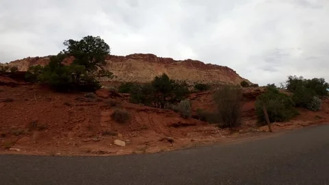 Utah Driving Capitol Reef red rock desert Stock Footage 322925028
