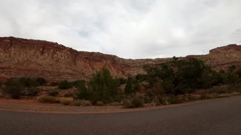 Utah Driving Capitol Reef red rock desert Stock Footage 322926292