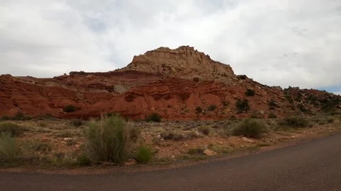 Utah Driving Capitol Reef red rock desert Видео 322926946