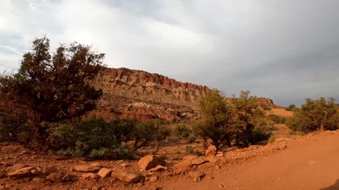 Utah Driving Capitol Reef Red Rock Desert Stock Footage 334906846