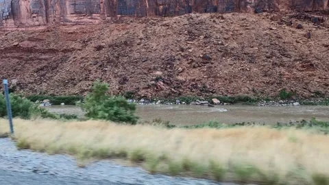 Utah Driving Moab red rock desert Stock Footage 310850419