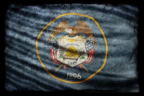 Utah Flag, Grunge Texture Ilustración de archivo