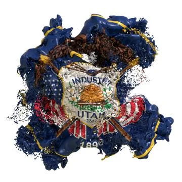 Utah flag liquid Stock Illustration