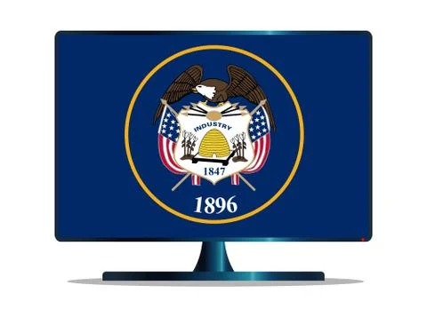 Utah Flag TV Stock Illustration