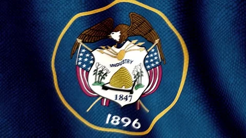 Utah flag waving animation Stock Footage 76229685