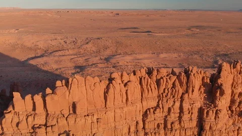 Utah - Flying over Bluff at Sunset Tilt Down Stock Footage 96086085