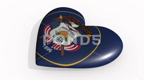 Utah heart beats and casts shadow, 3d rendering Stock Illustration
