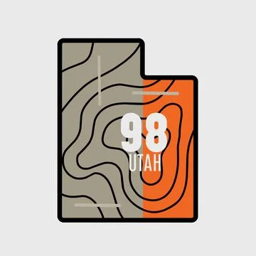 Utah Map Border with Vintage &amp; Retro Stock Illustration