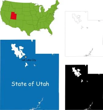 Utah map Stock Illustration