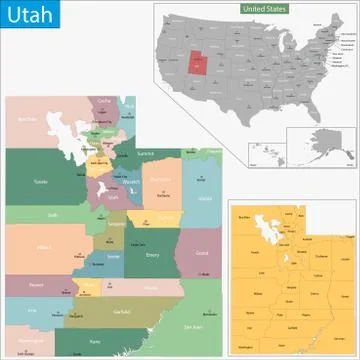 Utah map Stock Illustration