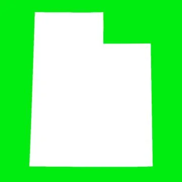 Utah Map Outline on Green Screen Illustrazione stock