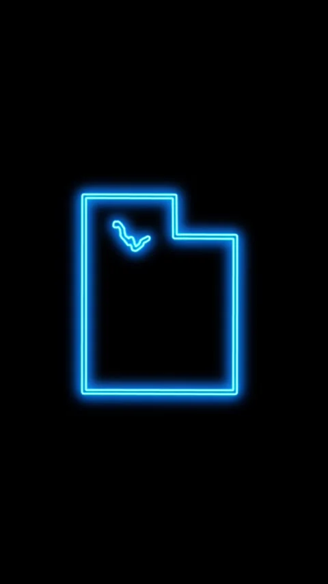 Utah Map Outline Neon Lights Stock Footage 333119122