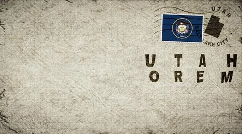 Utah Orem Vintage Mail Envelope 스톡 일러스트