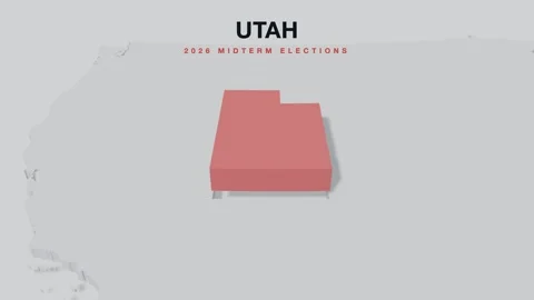 Utah Republican 2026 Midterm Election Map 3D Vídeos de archivo 342724728