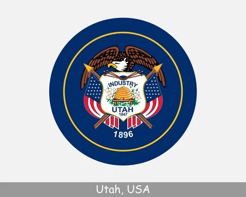 Utah Round Flag NO LAYER Stock Illustration