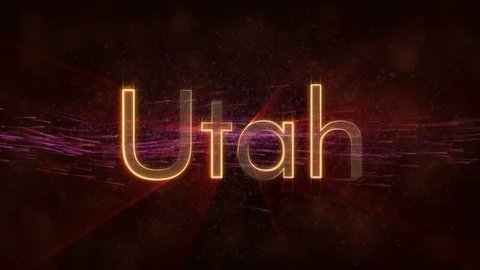 Utah - Shiny looping state name text animation Stock-Footage 99580198