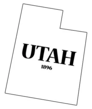 Utah State and Date Stock Illustration